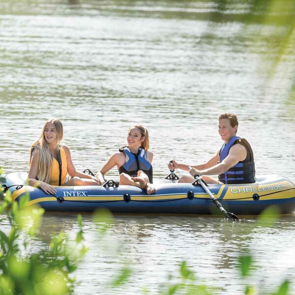 Intex Challenger 3 Pripučiama valtis su irklais ir pompa, 68370NP