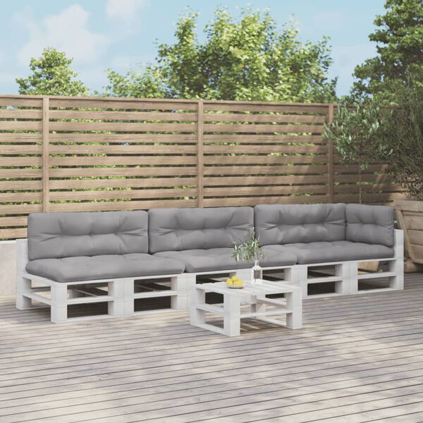 vidaXL Palečių pagalvėlės, 7vnt., pilkos spalvos, audinys