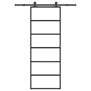 vidaXL Stumdomos durys su įrangos rinkiniu, 76x205cm, ESG ir aliuminis