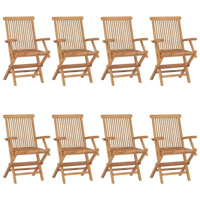vidaXL Sodo kėdės, 8vnt., tikmedžio medienos masyvas (41999+2x312277)