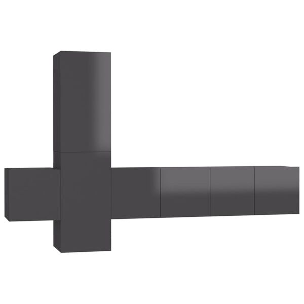 vidaXL Televizoriaus spintelių komplektas, 5 dalių, pilkas, MDP