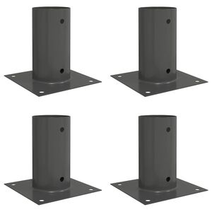 vidaXL Apvalus žemės inkaras 4 vnt. Antracito 15 x 15 x 15 cm Metalas