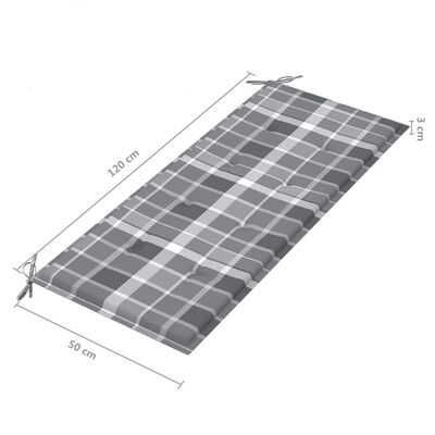 vidaXL Sodo suoliukas su pagalvėle, 120cm, bambukas (41504+314085)
