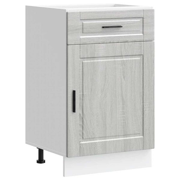 vidaXL Virtuvės spintelė, Porto, pilka, apdirbta mediena