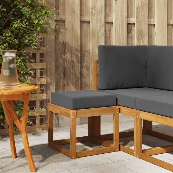 vidaXL Pufas su pagalve Natūralus ir antracitas 43 x 43 x 37 cm