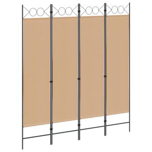 vidaXL 4-skydelis kambario skirstytuvas Smėlio 160 x 180 cm Audinys