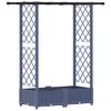 vidaXL Pakeltas lovas su trelėmis ir stogu Pilka 122,5 x 40 x 121 cm