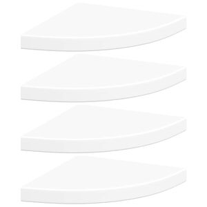 vidaXL Pakabinamos kampinės lentynos, 4vnt., baltos, 35x35x3,8cm, MDF