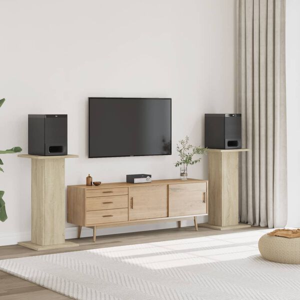 vidaXL Garsiakalbių stovai, 2vnt., sonoma ąžuolo, 30x30x80cm, mediena