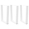 vidaXL Valgomojo stalo kojelės, 3 vnt., baltos, 70x(72-73,3) cm, plienas, V formos