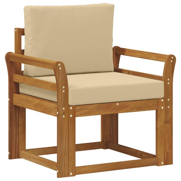 vidaXL Lauko sofa Tvirta akacijos mediena ir poliesteris Natūrali