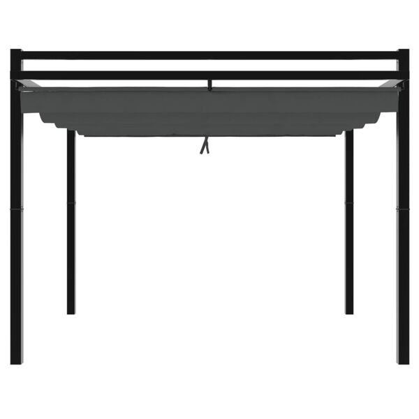 vidaXL Sodo pavėsinė su ištraukiamu stogu, antracito, 3x3m, aliuminis