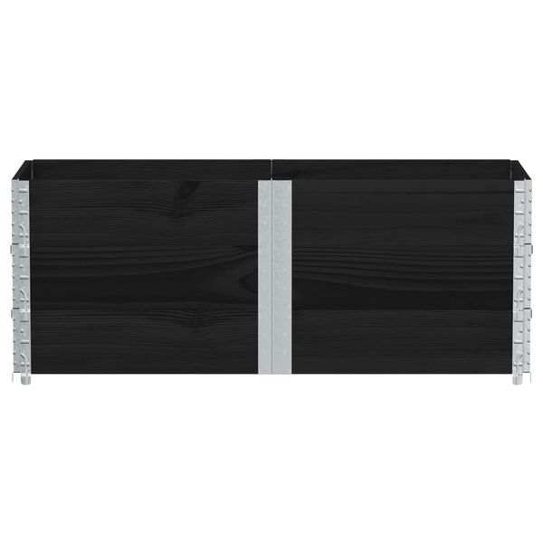 vidaXL Padėklų apvadai, 3vnt., juodi, 150x50cm, pu&scaron;ies masyvas