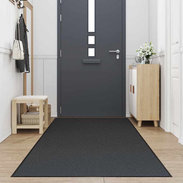 vidaXL Durų kilimėlis, juodos spalvos, 115x500cm