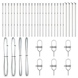 vidaXL Tvorelės stulpas Kita 26 pcs Pilka 3,2 x 3,2 x 100 cm Plienas