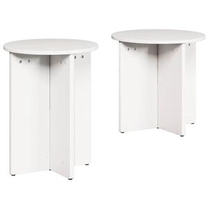 vidaXL Kavos staliukas 2 vnt. Balta 41.5 x 41.5 x 46 cm