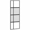 vidaXL Stumdomos durys, juodos, 76x205cm, grūdintas stiklas/aliuminis