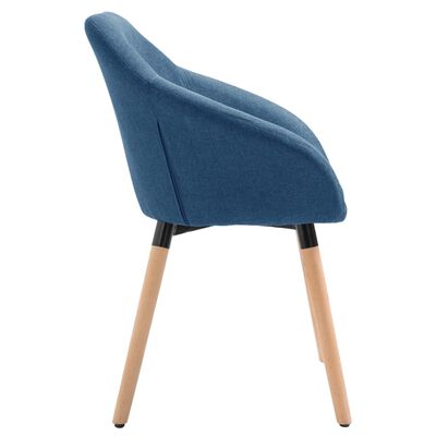 vidaXL Valgomojo kėdės, 6 vnt., mėlynos spalvos, audinys (3x283463)