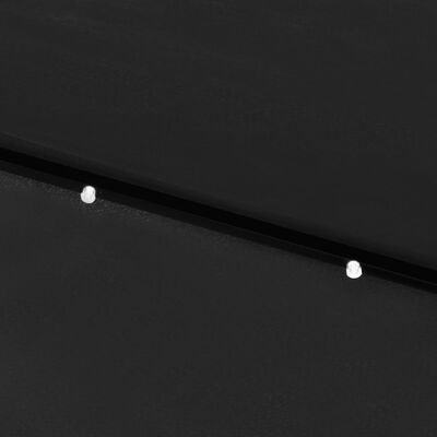 vidaXL Skėtis nuo saulės su LED ir plieno stulpu, juodas, 2x3m