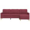 vidaXL Trivietė sofa su pakoja, raudonojo vyno spalvos, 210cm, audinys
