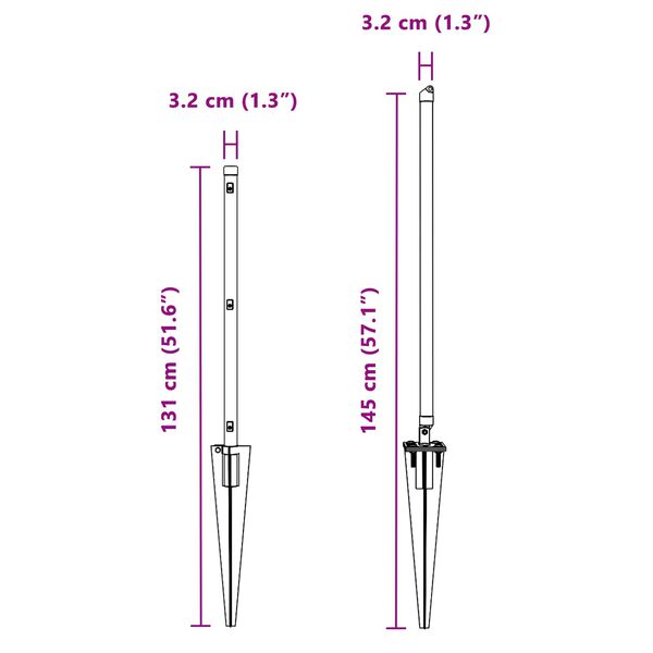 vidaXL Tvorelės stulpas 26 pcs Pilka 3,2 x 3,2 x 100 cm