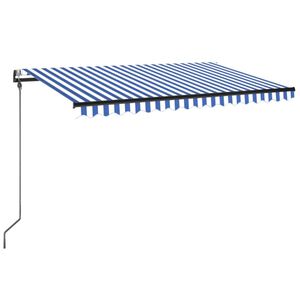 vidaXL Markizė su LED/vėjo jutikliu, mėlyna/balta, 300x250cm