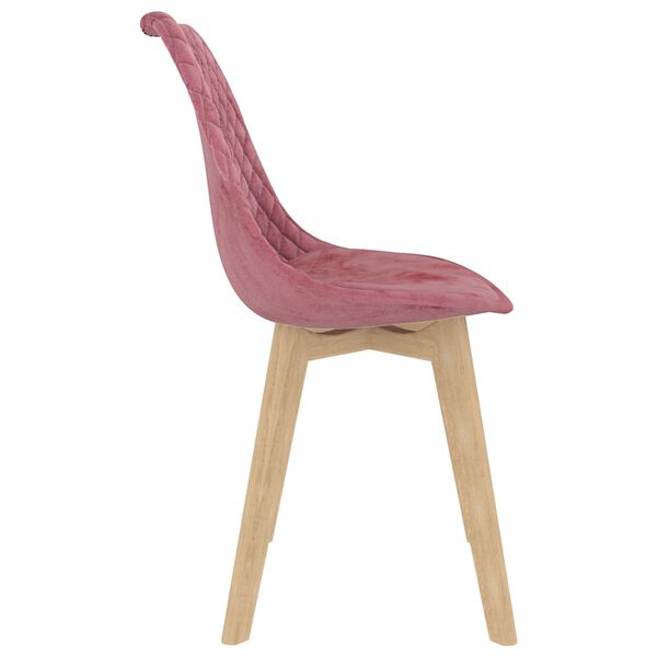 vidaXL Valgomojo kėdės, 2vnt., rožinės spalvos, aksomas