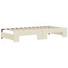 vidaXL I&scaron;traukiama lova su stalčiais, kreminė, 90x200cm, dirbtinė oda