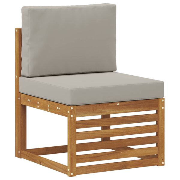 vidaXL Sekcijos sofų komplektas 8 pcs Natūrali ir &scaron;viesiai pilka