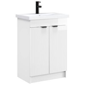 vidaXL Vonios baldų rinkinys Itin blizgi balta 78,5 x 37,5 x 81 cm