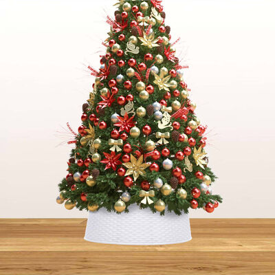 vidaXL Kalėdų eglutės stovo apvadas, baltas, skersmuo 54x19,5cm