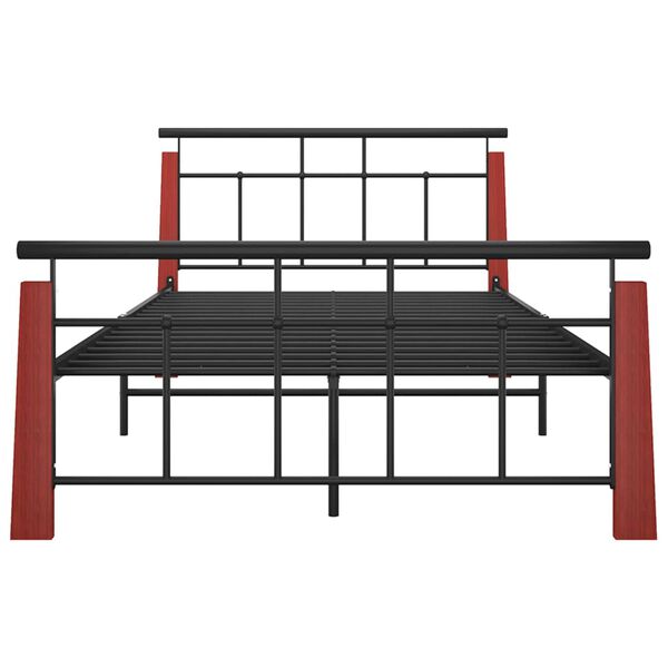 vidaXL Lovos rėmas, 120x200cm, metalas ir ąžuolo medienos masyvas