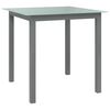 vidaXL Sodo stalas, &scaron;viesiai pilkos, 80x80x74cm, aliuminis ir stiklas