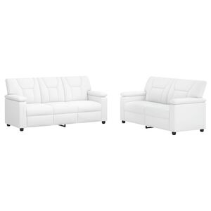 vidaXL Sofos komplektas 2 pcs Balta Dirbtinė oda