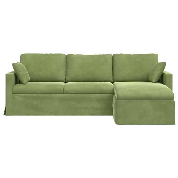 vidaXL Sofa &Scaron;viesiai žalia 198 x 134 x 80 cm Aksomas