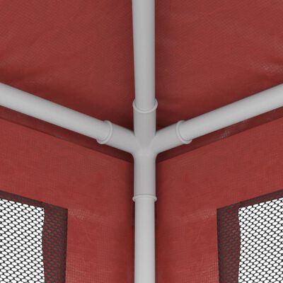vidaXL Proginė palapinė su 4 tinklinėmis sienomis, raudona, 6x4m, HDPE