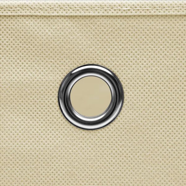 vidaXL Daiktadėžės, 10vnt., kreminės spalvos, 32x32x32cm, audinys