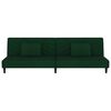 vidaXL Dvivietė sofa-lova su dvejom pagalvėm/pakoja, žalia, aksomas
