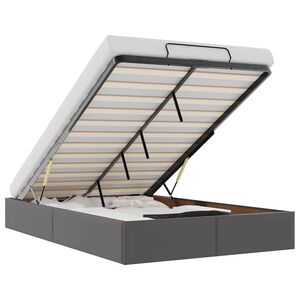 vidaXL Osmanų lovos rėmas be čiužinio, pilkas, 120x190cm, dirbt. oda