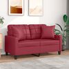 vidaXL Dvivietė sofa su pagalvėlėmis, vyno, 120cm, dirbtinė oda