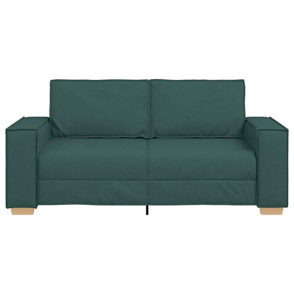 vidaXL Dvivietė sofa, tamsiai žalia, 140 cm, audinys