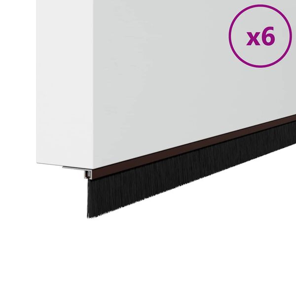 vidaXL Savaranki&scaron;kai klijuojami durų &scaron;epetėlių sandarikliai 6 pcs Ruda