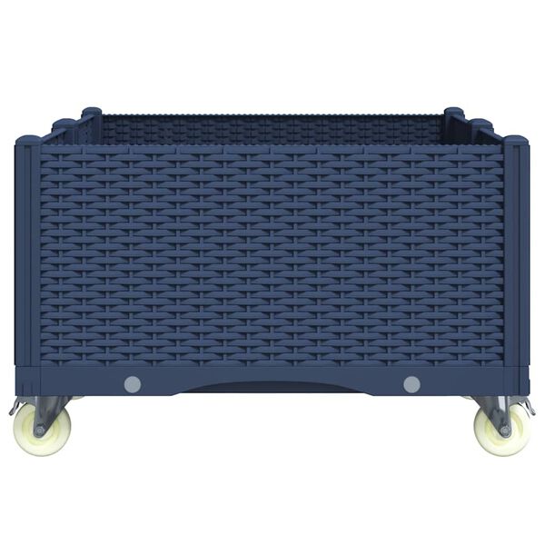 vidaXL Sodo lovelis su ratukais, melsvai pilkos spalvos, 100x80x54cm, PP