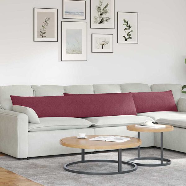 vidaXL Sofa Pagalvės 2 pcs Vyno raudona 200 x 40 cm audinys