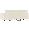 vidaXL Trivietė sofa, kreminės spalvos, 180cm, aksomas