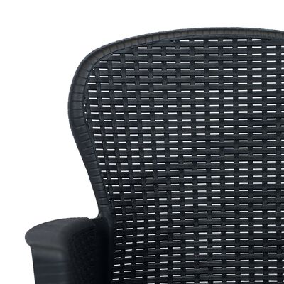 vidaXL Sodo kėdės su pagalv., 2vnt., antr. sp., plastik., rat. imit.