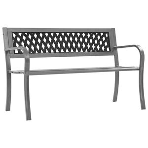 vidaXL Sodo suoliukas, juodos spalvos, 120cm, plienas