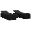 vidaXL Sodo gultai su pagalve 3 pcs Juoda Poli ratanas