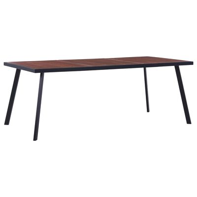 vidaXL Valgomojo stalas, tamsios medienos/juodas, 200x100x75cm, MDF