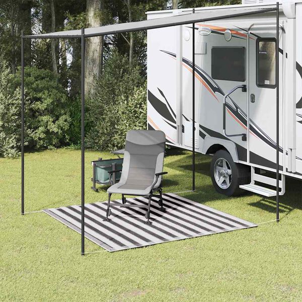 vidaXL Palapinės kilimėlis, antracito ir baltos spalvos, 200x200cm